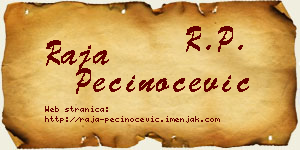 Raja Pečinoćević vizit kartica